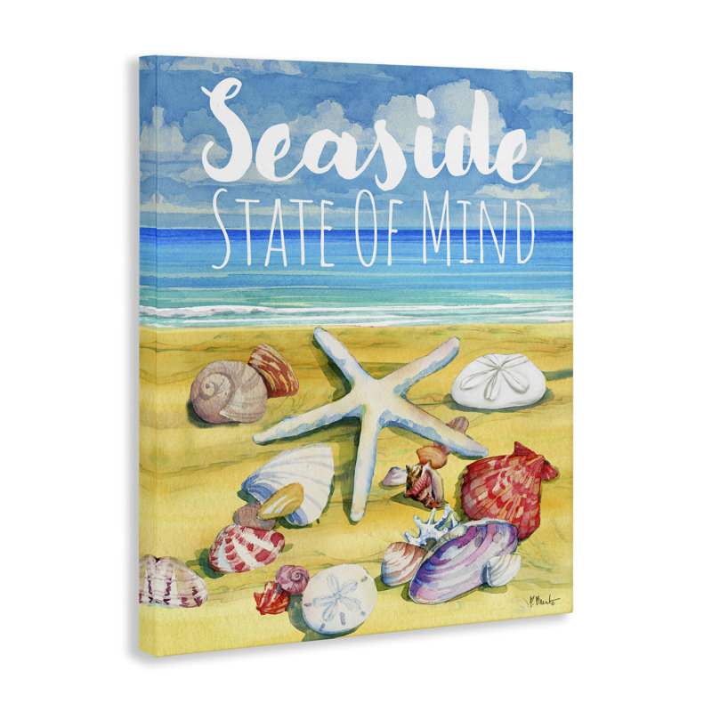 «Seaside Sandy Shells», art mural sur toile par Paul Brent, H 30 po x l 24 po