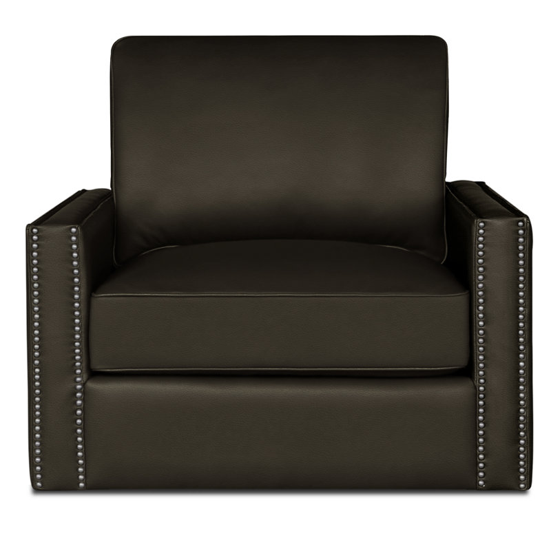 Ophelia Leather Swivel Armchair, Dark Walnut (Dreamer), No, Ash Honey