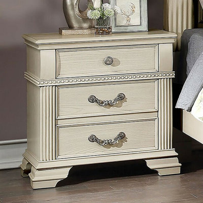 Nightstand Bedroom 1Pc Nightstand Solid Wood Satin Kknobs And Pulls