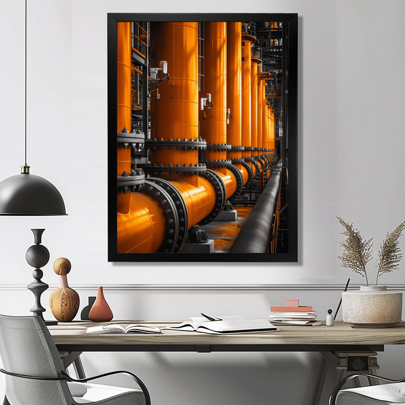 Orange orange Powerhouse Pulse Power Plant I - Power Plants, art mural, Métal métal, H 16 po x l 32 po