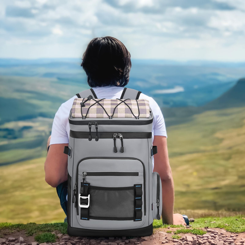 Canvas Picnic Backpack, Grey