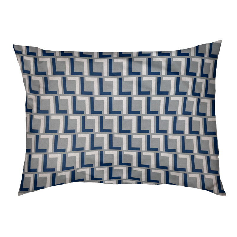 Coussin pour chien Bonheur, Large  (30'' W x 40'' D x 5'' H), Gris / bleu bolide / blanc