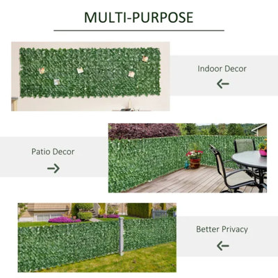Panneaux muraux lierre artificiel vert foncé 118 x 39 po