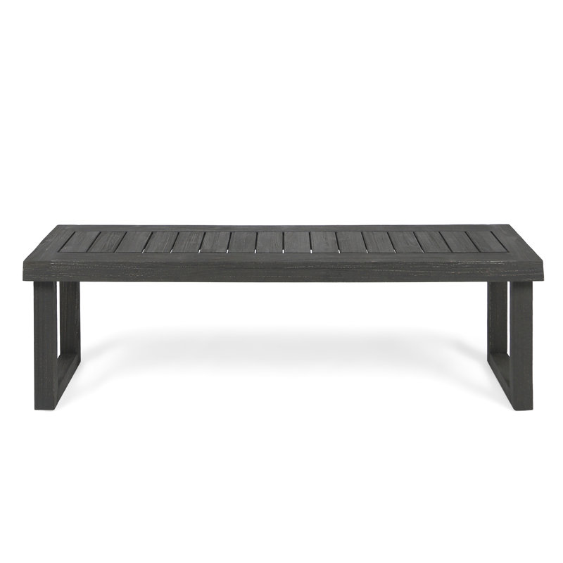 Dark Grey Patio Bench Of Wood - To Weather, 60X15x18 In Grey, 60" X 15" 18