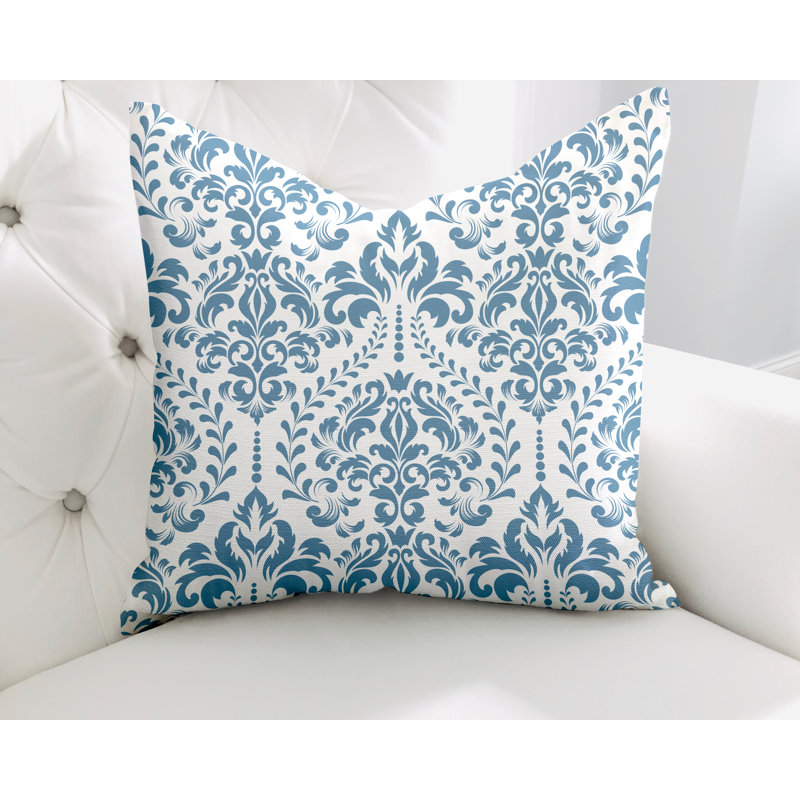 Housse et insert de coussin en coton Adeline, L 19 po x H 19 po, Bleu