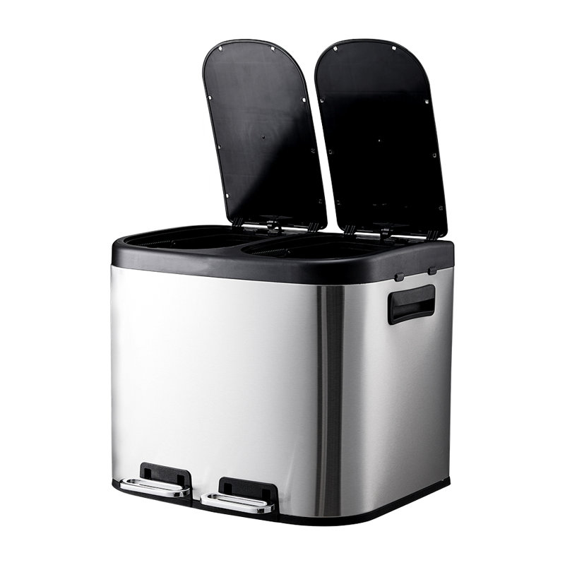 Stainless Steel 20-30 Litre Step-On Tresh Can, 20, 33.5cm H x 39.5cm W x 31.8cm D