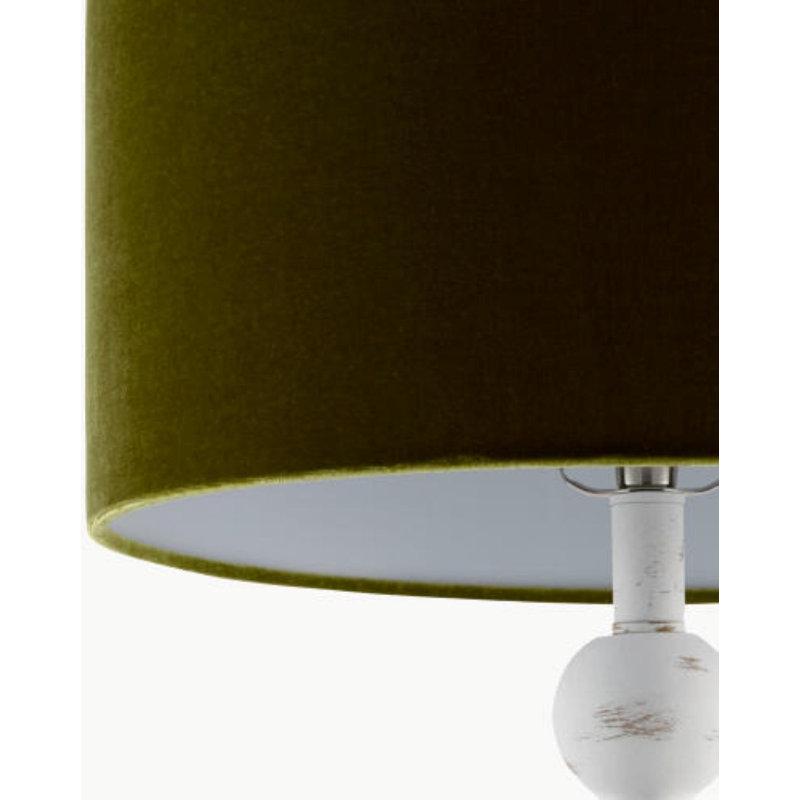 Elaine Table Lamp, Antiqued White, Green, 32" H x 15" W x 20" D