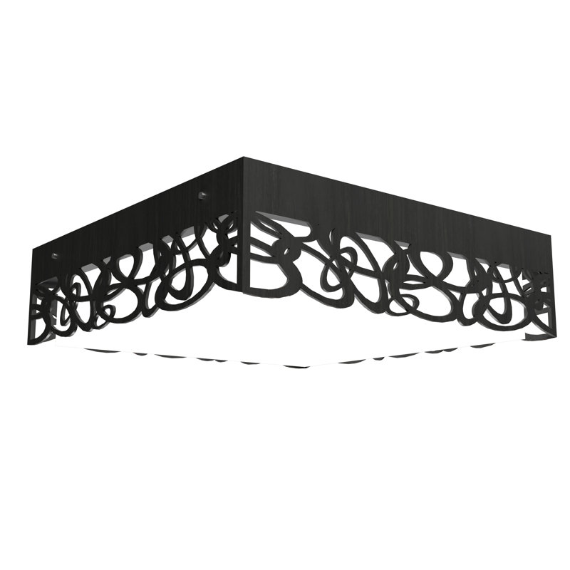 LED Flush Mount, 5.85" H x 21.45" W x 21.45" D, Charcoal