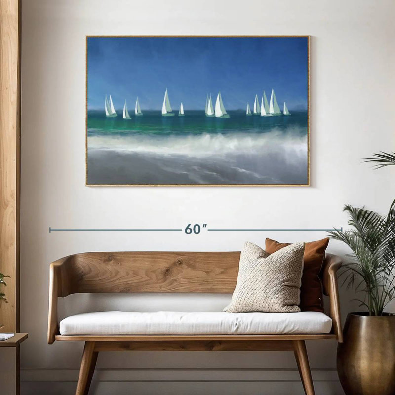 Port de plaisance, Cadre flottant en bois naturel, 46 po x 31 po