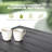 Patio 36 in. Dining Table with Aluminum Tabletop, Umbrella Hole