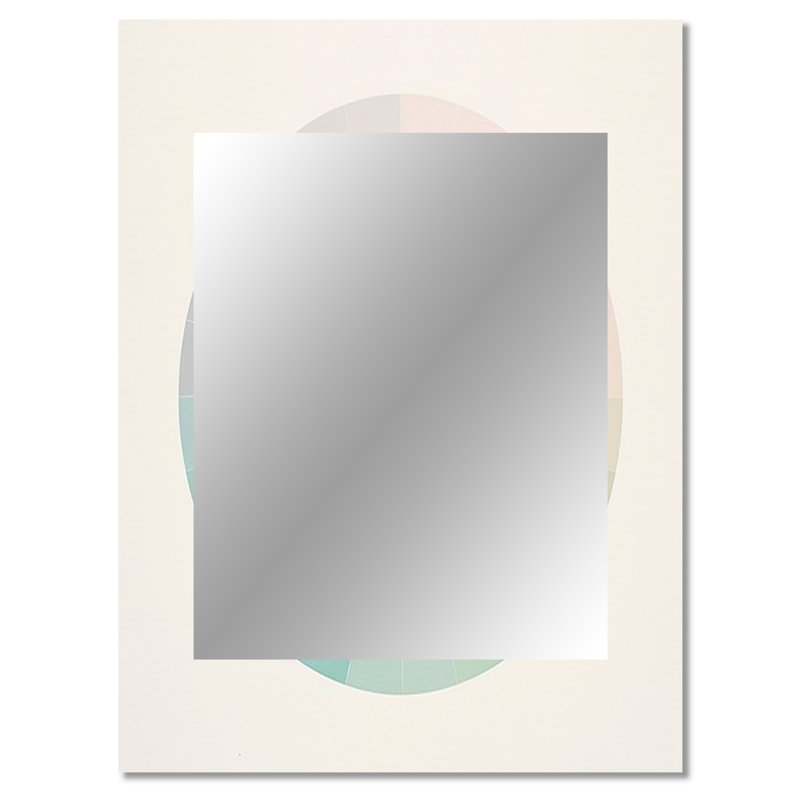 Pastel Infinity Vintage Watercolor - Geometric Mirror, Modern Decorative Wall Mirror, Printed Metal Art, 40" x 30"