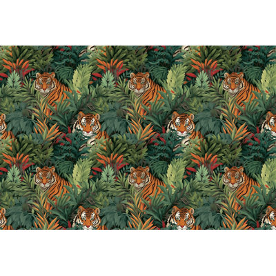 Literie tigre animal vert