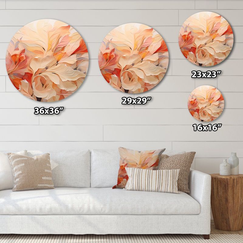 Mylan - Art floral rond en métal, H 36 po x l 36 po