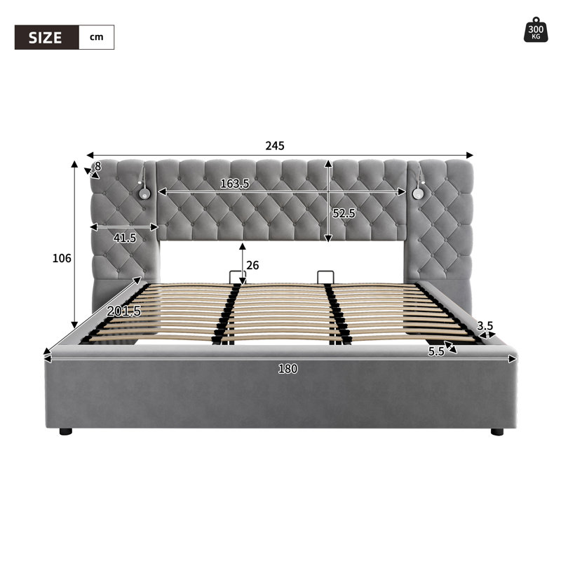 Upholstered Ottoman Storage Bed