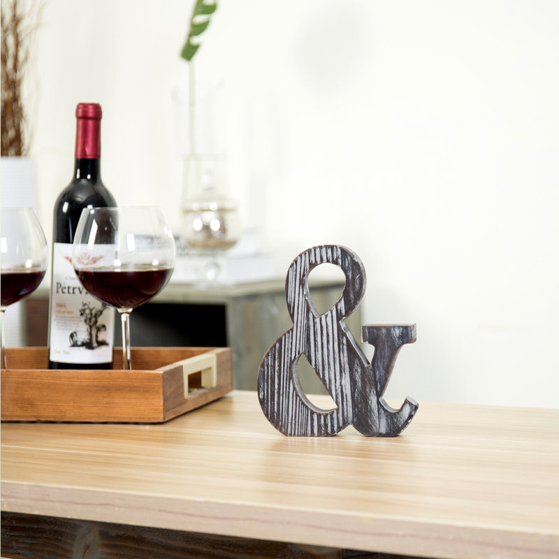Text & Numbers Letter Block, Dark Brown