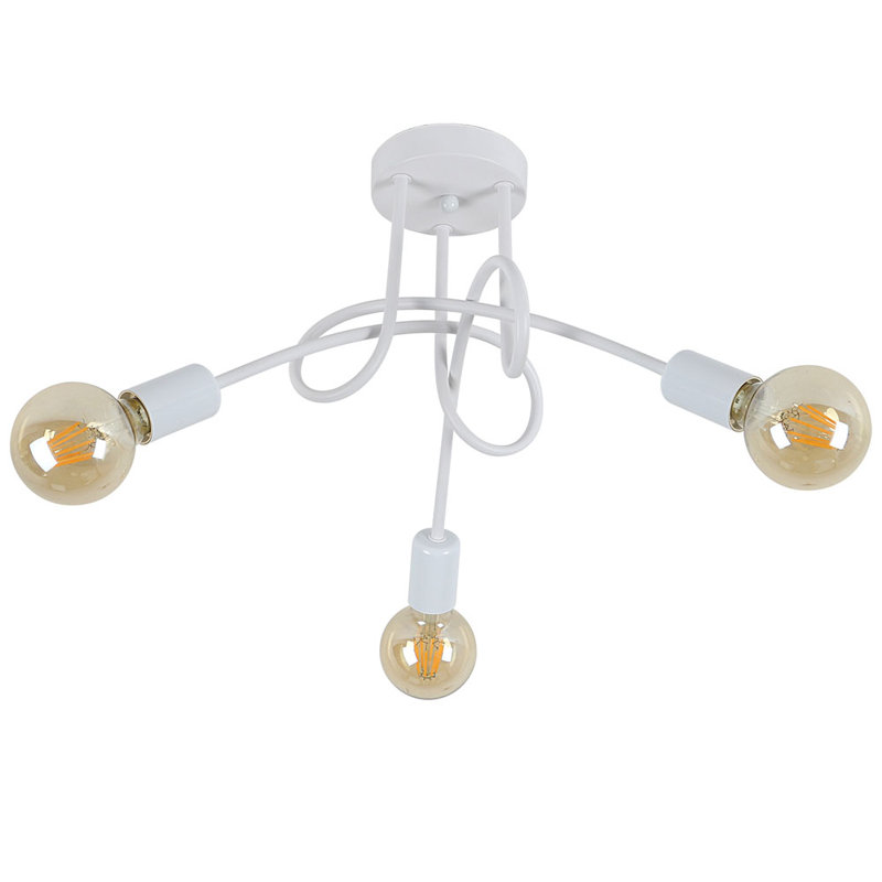Saddlebrooke 3-Light 40cm Sputnik Semi Flush Mount Ceiling Light, White