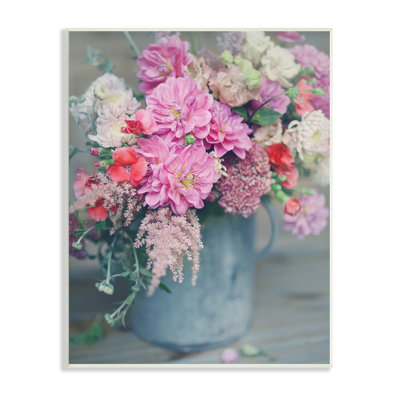 Arrangement floral rose - fond gris - photographie