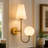 2-light Gold Plated Ceramic Wall Sconce