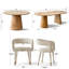 Ensemble de table de salle à manger à rallonge de 46 à 83 po avec chaises ouvertes et rembourrées, ensemble de salle à manger rond à ovale pour 4 à 8 personnes-104119548-104119549