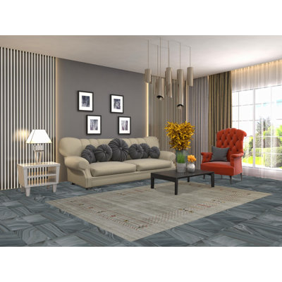 Tapis tribal en laine de style Gabbeh 5 x 8