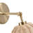 1 - Light Rattan Shade Elegant Brass Dimmable Swing Arm Wall Sconce