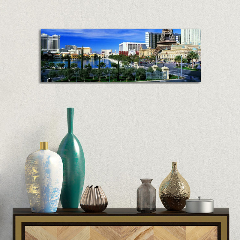 The Strip Las Vegas NV 1 Piece Wrapped Canvas Panoramic Wall Art, 30.48 cm H x 91.44 cm W x 1.91 cm D