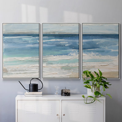 «Ocean Waves I», reproduction sur toile 3 pièces