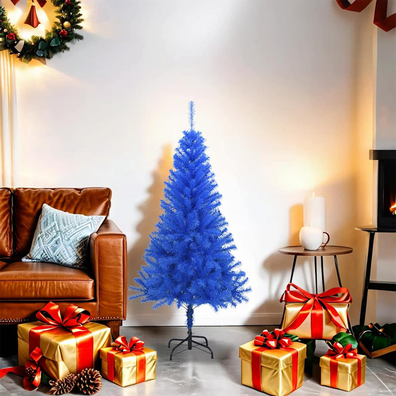 Arbre de Noël artificiel de Noël avec support en PVC, 4 pi x 2 pi, Rose