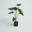 Plante artificielle artificielle à feuilles artificielles avec feuilles réalistes et pot en plastique noir