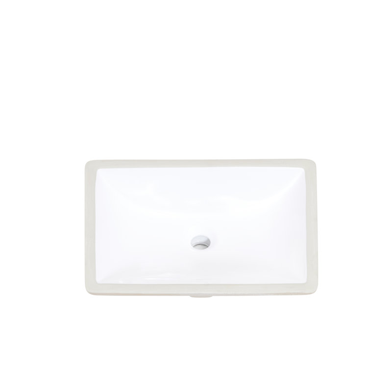 Altair 15 " Ceramic Square Bathroom Sink and Overflow Hole