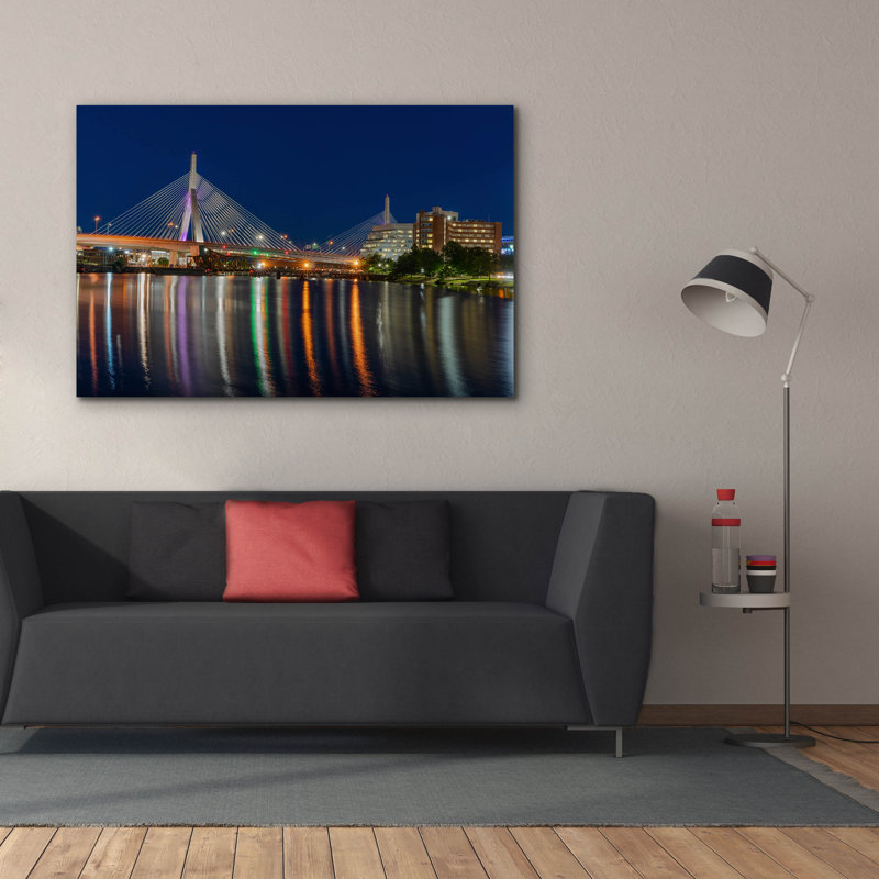 Toile épique «Zakim Bridge» par Rick Berk, graffiti épique, 60 po x 40 po