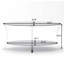 Table basse ovale moderne en verre avec double espace de rangement-533119462