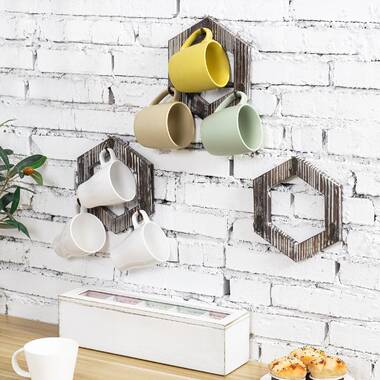 Home Cup Holder With Wooden Handle, Drainage Drying Rack For Tabletop And  Wall-mounted Mug, Tea Cup Hanger