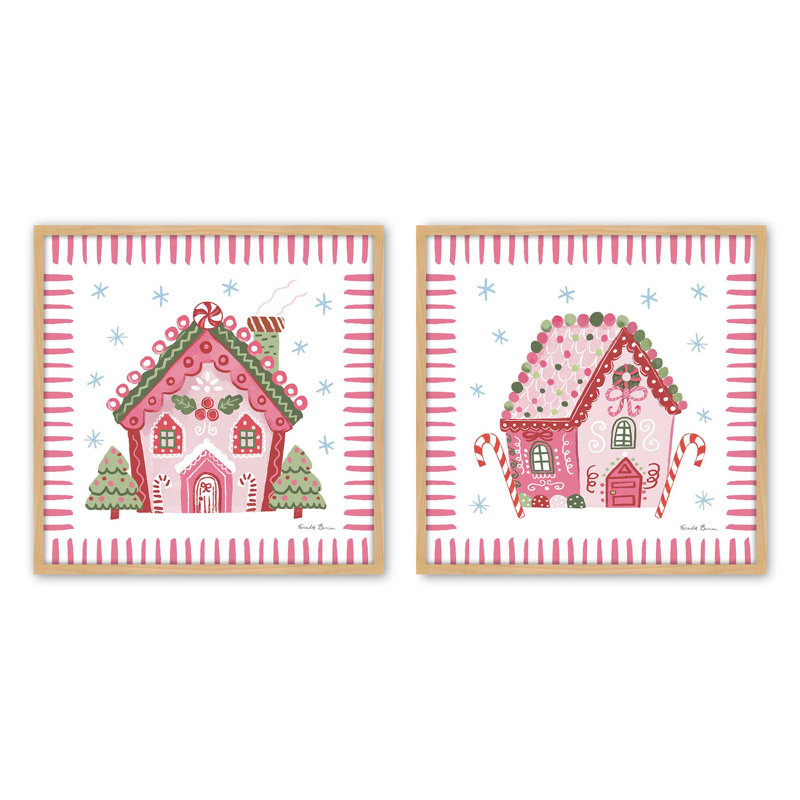 Ensemble de 2 estampes Ribboned Holiday, 20 po x 20 po, Érable américain