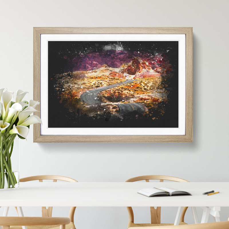 The Valley of Fire in Nevada - Picture Frame Graphic Art Print, Oak Framed, 62cm H x 87cm W x 2cm D