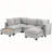 90" U-shaped Sectional Sofa Modular Sofa Couch with a Movable Ottoman , a Coffee Table with Hidden Charging Devices for Living Room-790414989