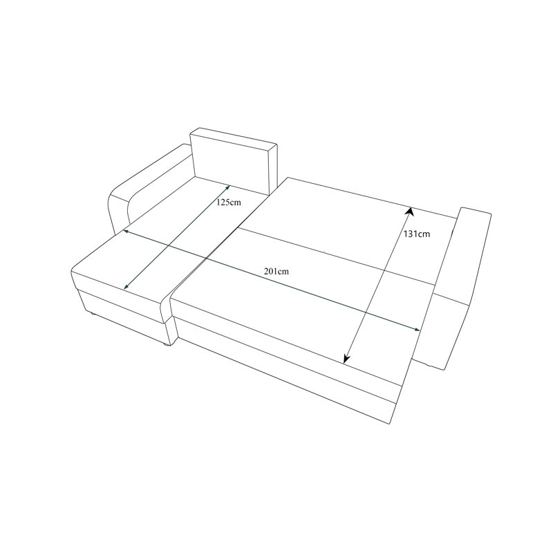 Stafon 3 Seater Corner Sofa , White /Dark gray - Rainbow27 /Rainbow31, Left -sided