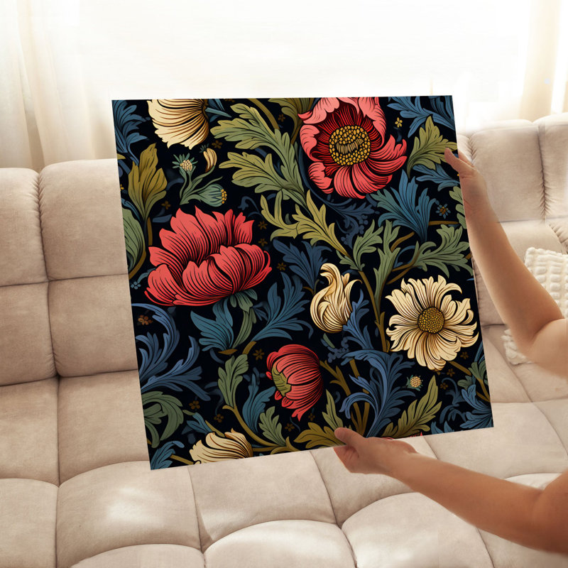 Impression florale sans cadre William Morris, H 10 po x l 10 po