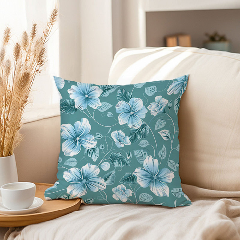 Floral Aquamarine Flowers I Modern