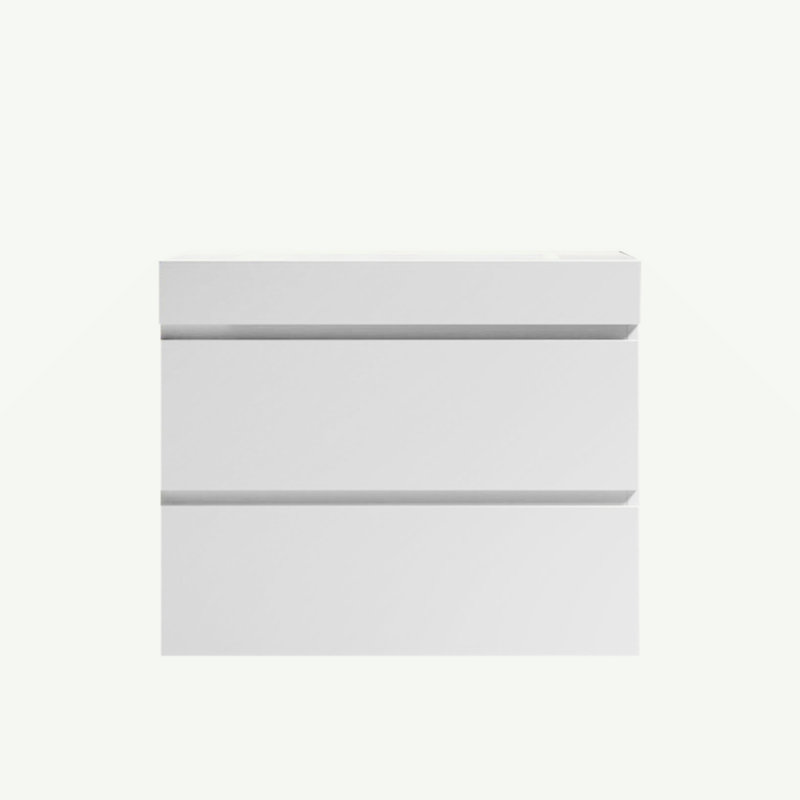 Integrated Engineered Quartz Basin Without Drain And Faucet, White, White