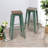 30 Inch Metal Bar Stools with Square Solid Elm Wood Seat Top, Backless Stackable Industrial Barstools,Counter Stool Set of 2-46516750