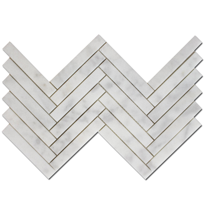 1x6 IMPERIAL WHITE HERRINGBONE HONED
