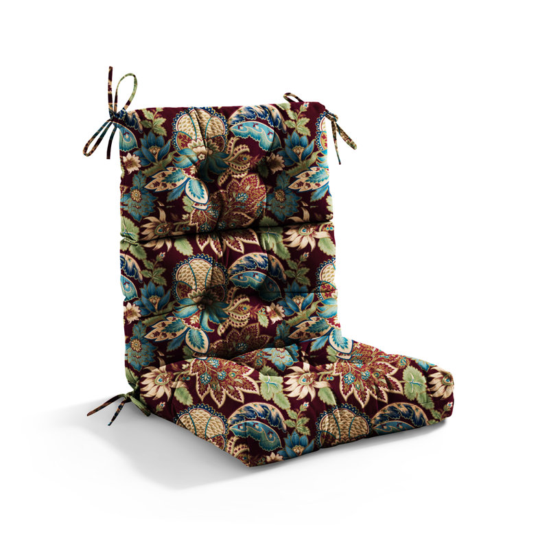 High Back Outdoor Chair Cushion For Patio Furniture, Waterproof All Weather Adirondack Cushion With High Rebound Foam, Seat & Back Support For Indoor Outdoor Garden Lawn,Floral