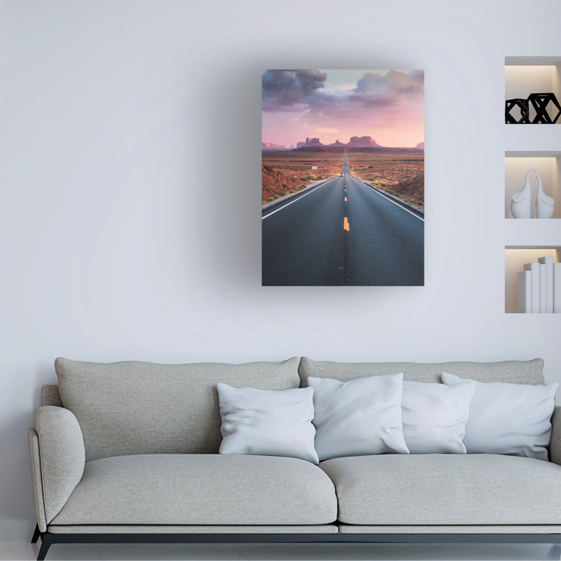 Art mural sur toile tendue - «Monument Valley» de Jared Kreiss pour décoration de salon, de chambre à coucher ou de bureau - 35 x 47