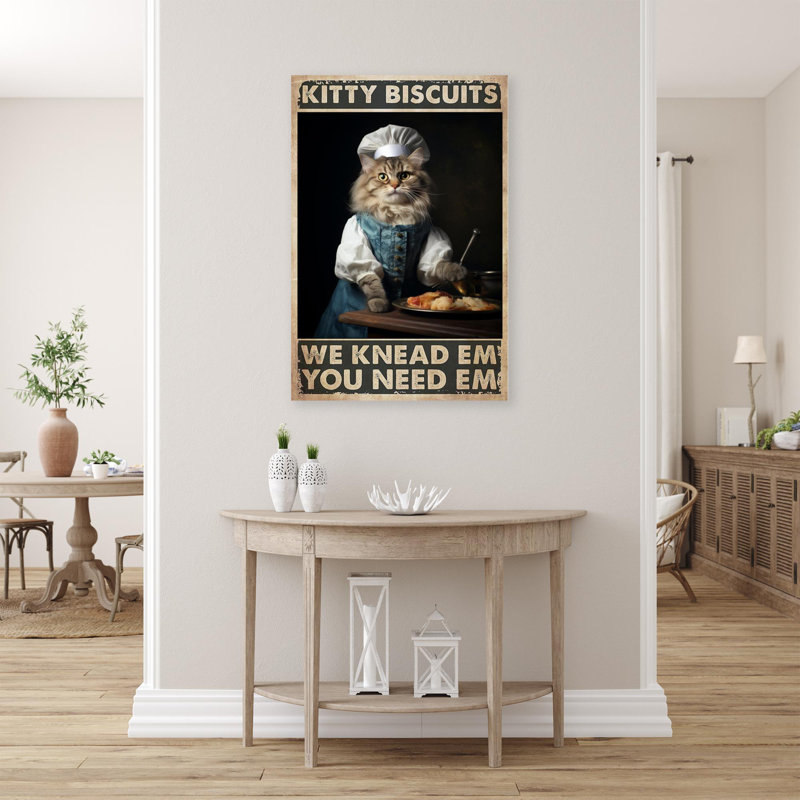 Blackcat Kitty Biscuits - 1 Piece Rectangle Graphic Art Print On Wrapped Canvas, L 11 po x H 14 po