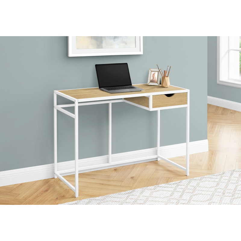 Bureau d'ordinateur, bureau personnel, ordinateur portable, tiroir de rangement, L 42 po, travail, stratifié, métal, contemporain, moderne