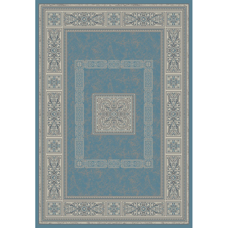 Tapis de zone bleue antique empire Cambridge, Rectangle 5 pi 3 po x 7 pi 3 po