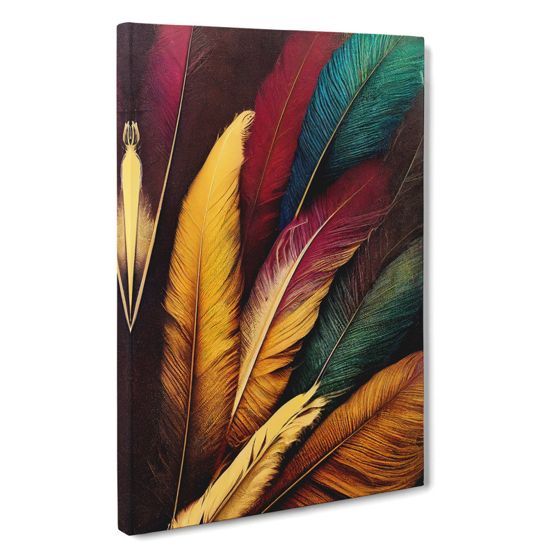 Phenomenal Feathers - Wall Art, Wrapped Canvas, 50cm H x 35cm W, No Matte