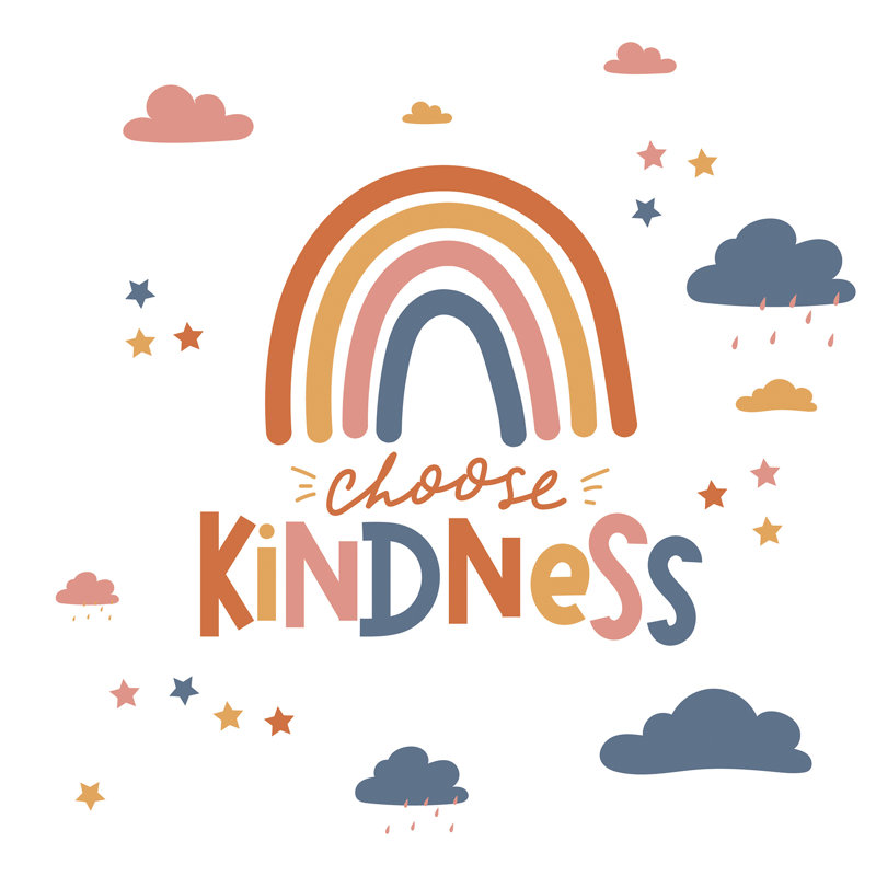Choose Kindness Rainbow Multicolor Wall Quote Decals