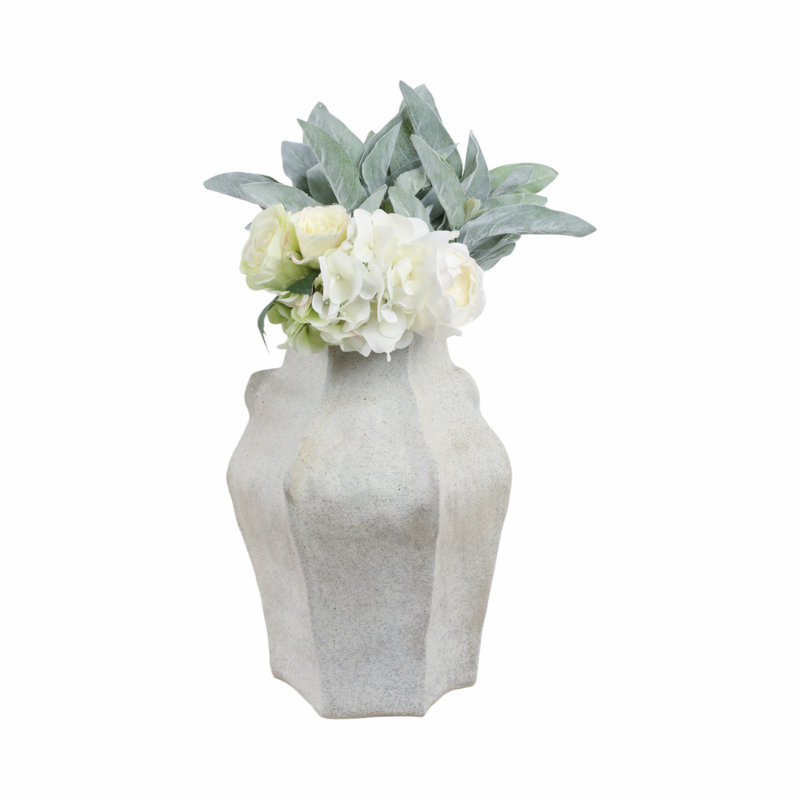 Sagebrook Home 20" Delrio Large Porcelain Vase, Gray, 15" H x 10" W x 9" D